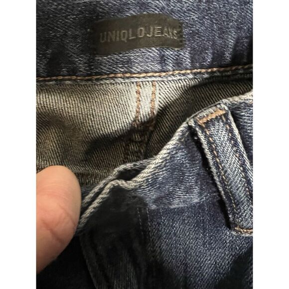 Uniqlo Jeans Mens 32x32 W32 Blue Denim Stretch Straight Pockets Work Casual CSZc - Picture 6 of 8